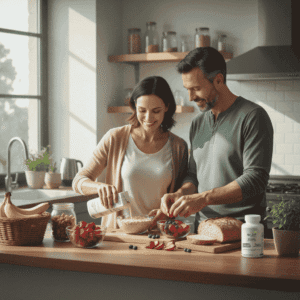 Flacon de GlycoReg pour acheter équilibre glycémie au Maroc avec des bâtons de cannelle et de la berbérine en poudre.