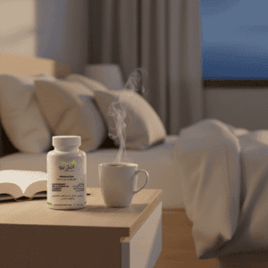 Flacon de MelanoZen, le meilleur complément sommeil naturel à acheter au Maroc.