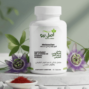 Flacon de MelanoZen, le meilleur complément sommeil naturel à acheter au Maroc.