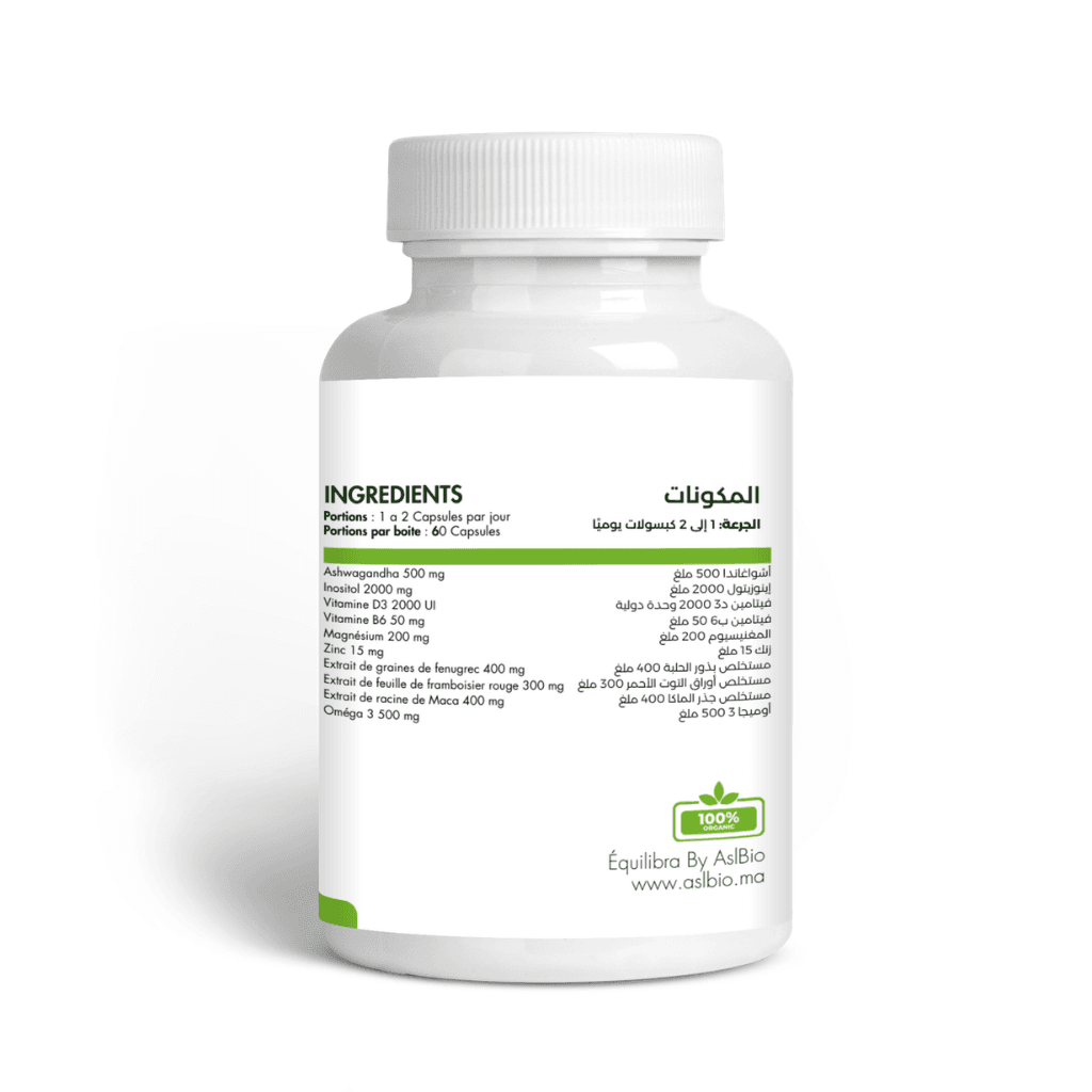 Équilibra - Soutien de l’Équilibre Hormonal Féminin Émotionnel pour cycle serein - 60 Capsules Équilibra - Soutien de l’Équilibre Hormonal Féminin Émotionnel pour cycle serein - 60 Capsules