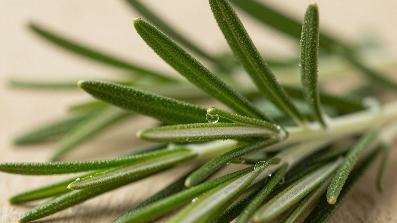Rosemary and sage herbs with a soft glow.